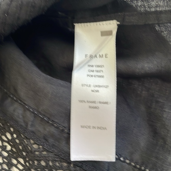 Frame Cali lace Blouse.  Bohemian lace/tucking detail. V neck relaxed fit Sze S - Picture 6 of 6